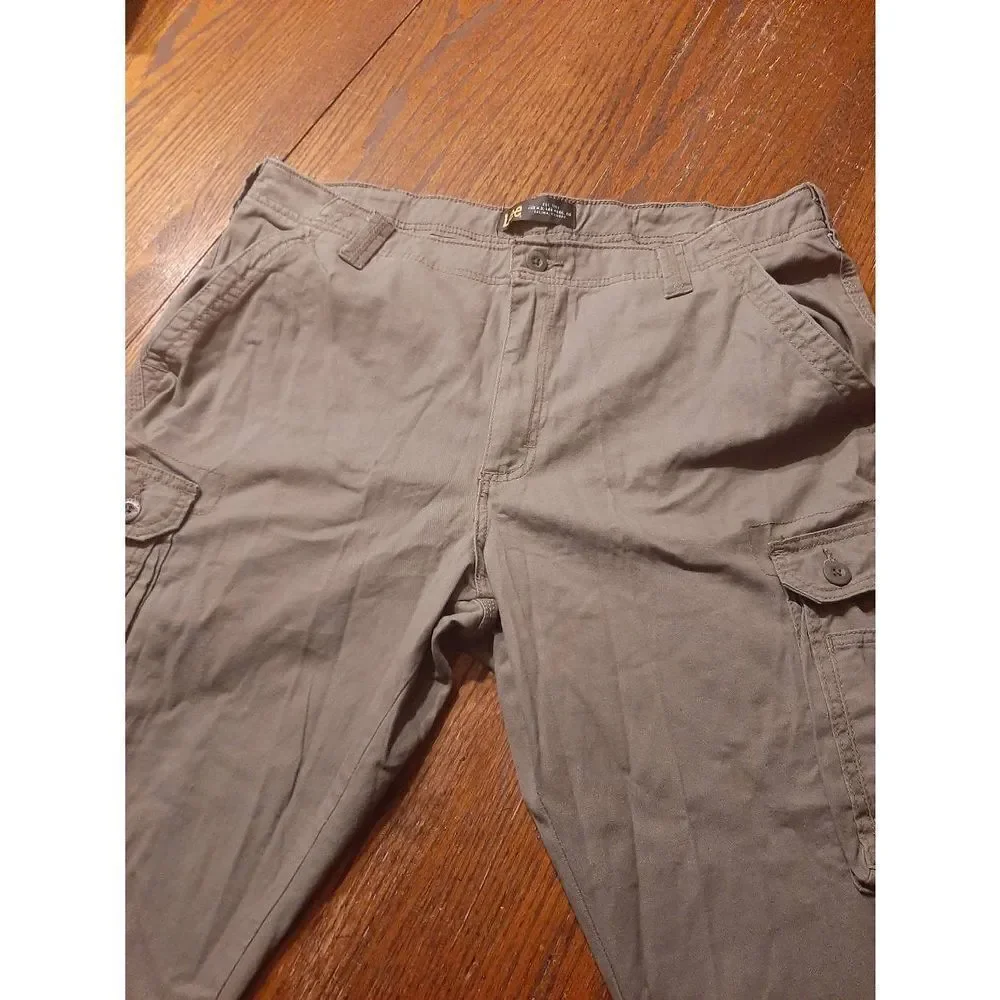 38x29 Lee Green Grey Carpenter Pants High Waist with Pockets Belt Loops
